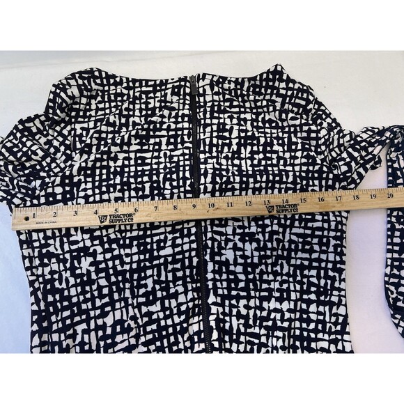 Vince Camuto Navy White Print Shift Dress Size 10 NWT Long Sleeve Office Work - Picture 15 of 15